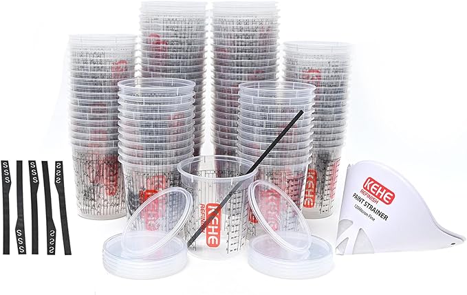 100 Pack Paint Mixing Cups by KEHE REFINISH, 18 oz, Disposable or Reusable by Unknown