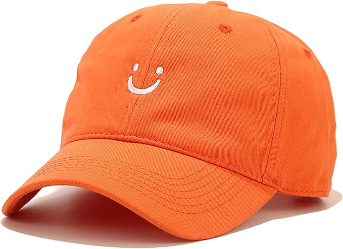 Umeepar Smile Face Baseball Cap for Women Men Adjustable Low Profile Unstructured Cotton Dad Hat