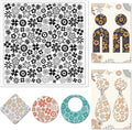 CHGCRAFT Polymer Clay Texture Sheets Cartoon Flowers Texture Stamp Sheets by chgcraft
