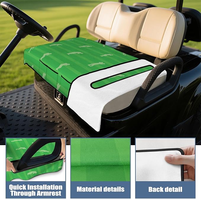 Golf Cart Seat Covers, Golf Cart Seat Towel Blanket for 2-Seat Golf Carts, Breathable Golf Cart Seat Cushions Golf Club Car Accessories 51'' x 31''
