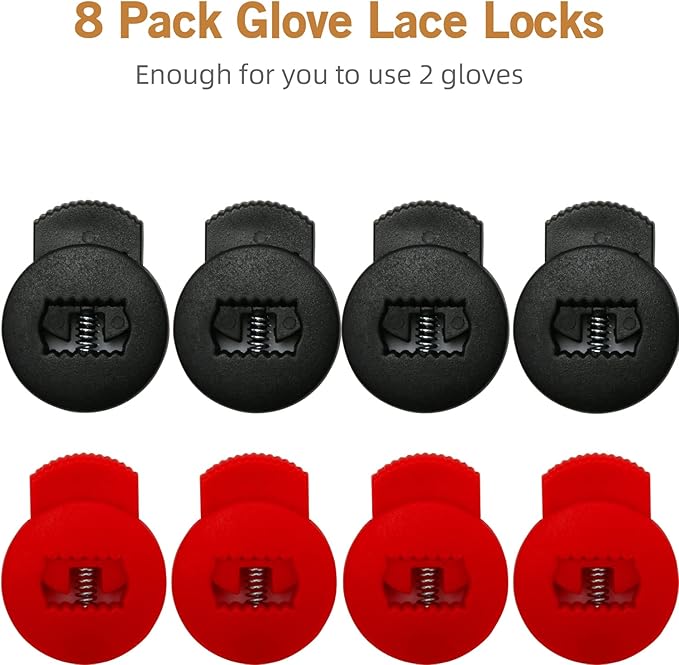 AliBall Glove Locks Baseball, Glove Lace Locks 8 Pack, Never Need Thying Knots Again, Fits All Baseball and Softball Gloves