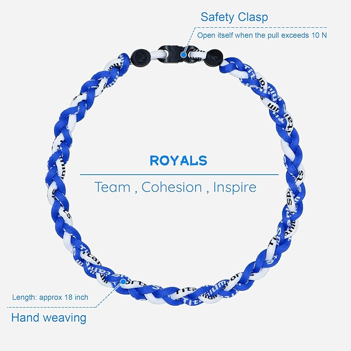 Baseball Rope Necklaces, League Team Colors Braided Necklace, Baseball Team Gifts