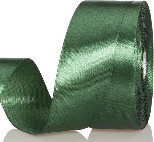 1 1/2 Inch Dark Green Solid Satin Ribbon, 50 Yards Craft Fabric Ribbon by YASEO
