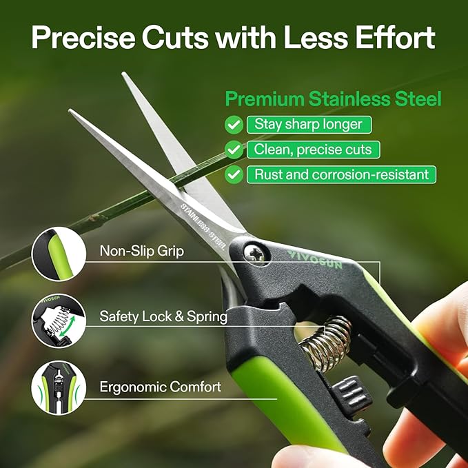 VIVOSUN Gardening Scissors, 6.5 Inch Hand Pruner, Pruning Shear - Image 4