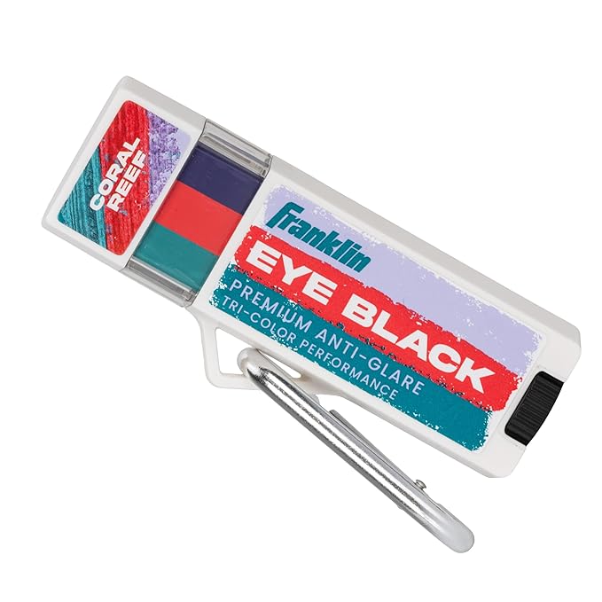 Franklin Sports Eye Black Stick - Baseball Softball + Football Eye Black for Kids + Adults - Sun Glare Reduction - Coral/Teal