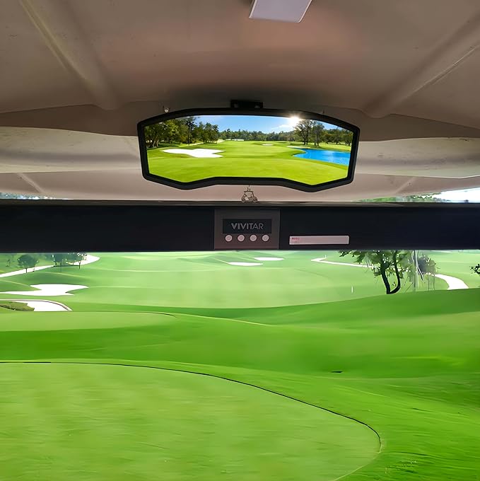 Golf Cart Rear View Mirror - Universal Racing Style Mirror with 3 Installation Kits & 360° Adjustable Ball Joint, Wide-Angle Clear HD Glass, Fits EZGO, Yamaha, Club Car, EPIC Golf Carts