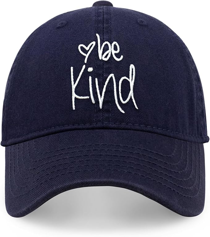 CHOK.LIDS Be Kind Trendy Womens Baseball Cap Unisex Fashion Cotton Polo Style Fun Inspirational Saying Seasonal Headwear