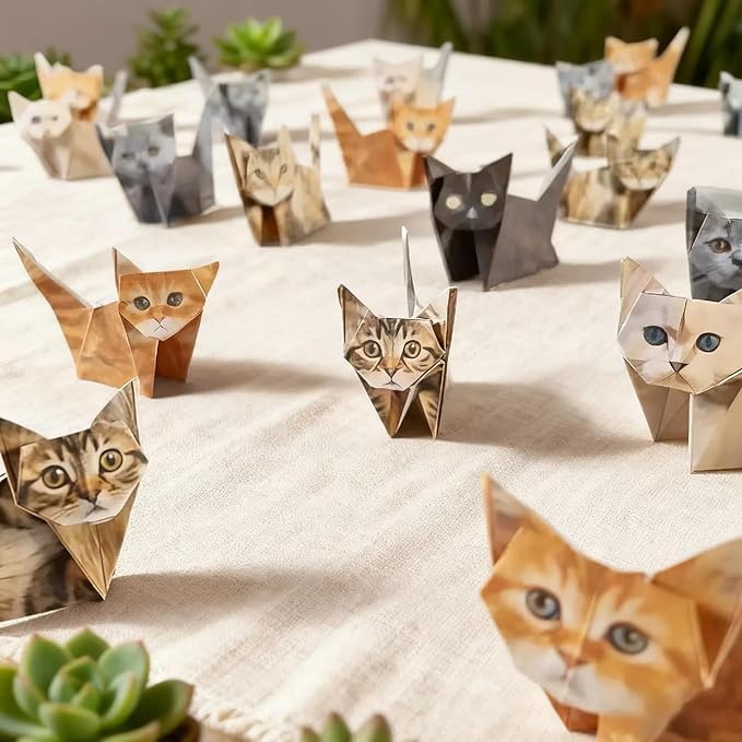 DIY Paper Cats - 50 Sheets DIY Origami Paper to Fold Cute Cat Figures, Fun - Image 7