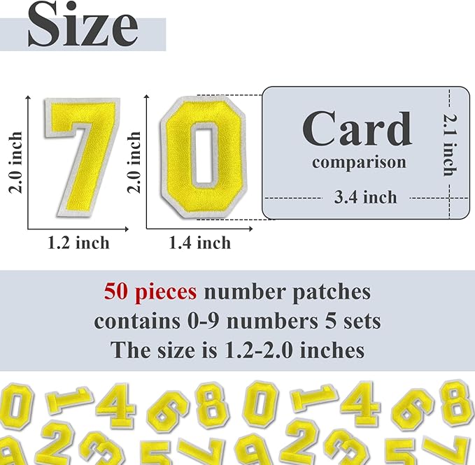 Number Iron On Patches, Numbers 0-9 Embroidery Applique Patch, DIY Decorative - Image 2