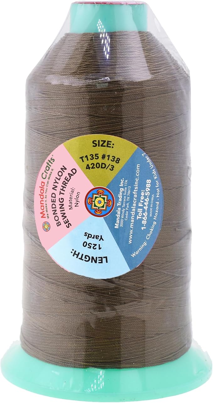 Mandala Crafts Bonded Nylon Thread Coyote Brown Heavy Duty Sewing Threads - Image 3