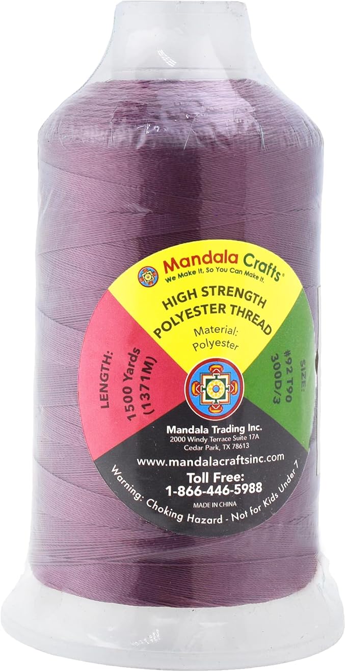 Mandala Crafts Mauve Heavy Duty Thread -1500 Yds Tex 90 Thread - Image 3