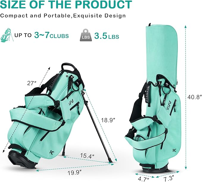 KVV Junior Golf Bag, Lightweight Golf Stand Bag for Young Players for Ages 4-6,6-8,9-12, 12 and Up