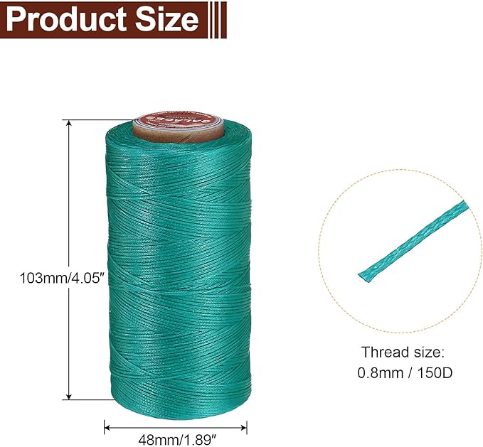 uxcell Flat Leather Sewing Waxed Thread, 270m / 295 Yards Polyester Wax String - Image 2