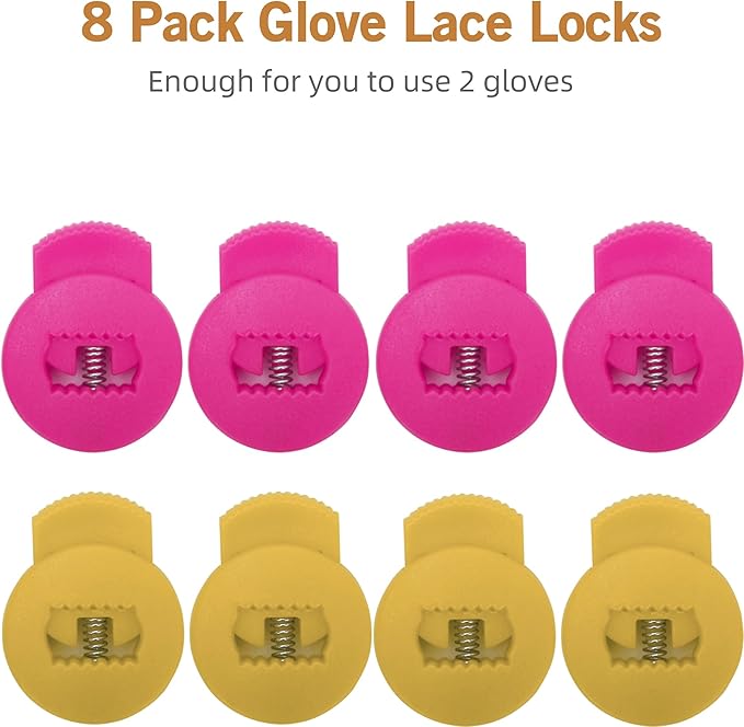 AliBall Glove Locks Baseball, Glove Lace Locks 8 Pack, Never Need Thying Knots Again, Fits All Baseball and Softball Gloves