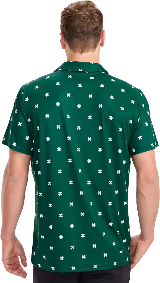 Tipsy Elves Men's Performance Golf Shirt - 4-Way Stretch, Quick Dry, Athletic Cut - Golf Polo