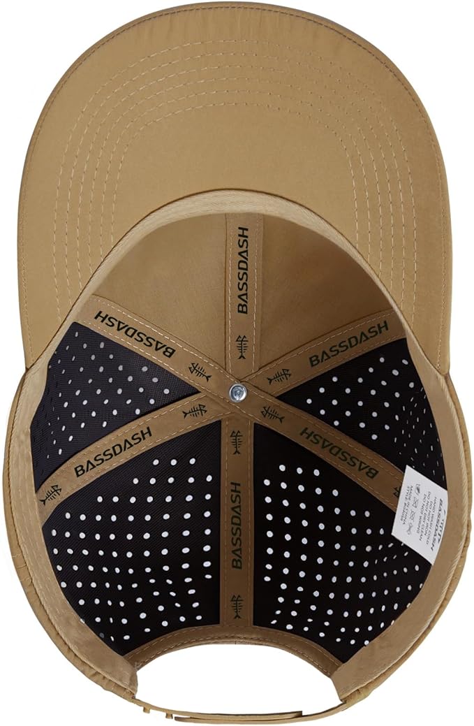 BASSDASH UPF 50+ Quick Dry Baseball Cap Water Resistant Laser Cut Mesh Snapback Hat for Men Women Fishing Hiking FH14