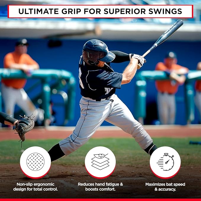 Grip-N-Rip II Softball Bat Taper Non-Slip Ergonomic Grip for Secure Hold Durable & Long-Lasting Easy Installation Fits Most Softball Bats Ideal for Enhanced Comfort & Performance