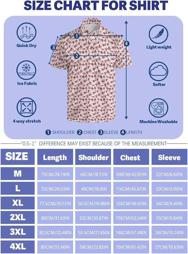 HUURAY Funny Golf Polos for Men Funny Print Short Sleeve Shirts Quick Dry Polo Shirts Hawaiian Shirt Performance Golf Outfits