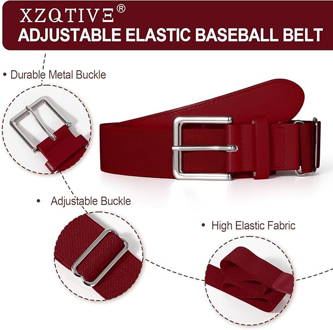 XZQTIVE 3 Pairs of Baseball Softball Socks and 1 Baseball Softball Belt Combo Set Knee-High Soccer Socks for Kids Youth Adult