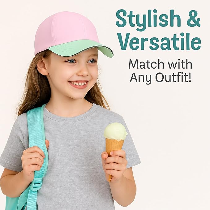 Girls Criss Cross Ponytail Hat Mesh Baseball Cap Kids Quick Dry Ponycap Hats Outdoor Summer Sports Hat Age 7-12