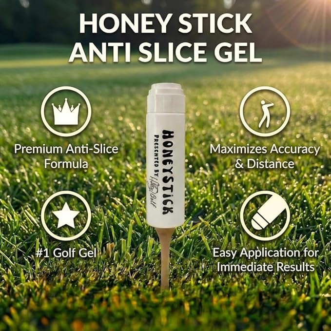 HoneyStick Anti Slice Gel for Golf Clubs - Anti-Hook Spin Reducer for Driver, Woods, Hybrids, Irons - Golf Accessories for Men - Golfers Must Haves & Essentials