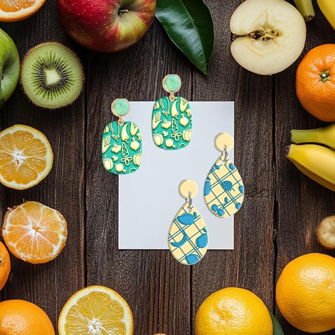 CHGCRAFT 16 Sheets Banana and Apple Clay Texture Mat Mushroom Pattern Polymer - Image 5