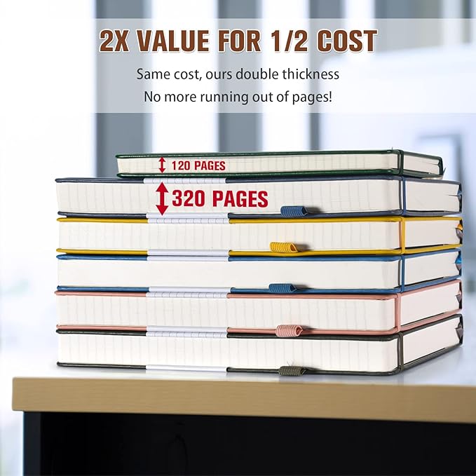 5 Pack College Ruled Notebook, 312 Numbered Pages Thick Notebooks Bulk - Image 2