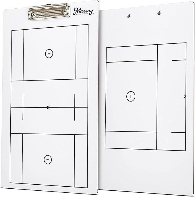 Murray Sporting Goods Dry Erase Coaches Clipboard | Double-Sided Dry Erase White Board