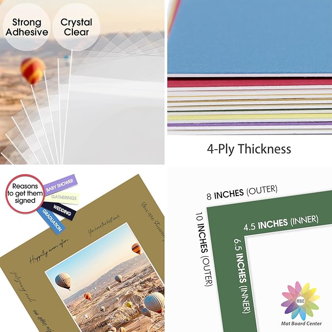 Mat Board Center, 8x10 for 5x7 Mix Color Picture Mat Sets - Image 4