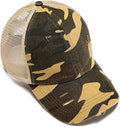Criss Cross Hat Washed Distressed Baseball Cap Ponytail Hat High Messy Bun Ponycap for Women