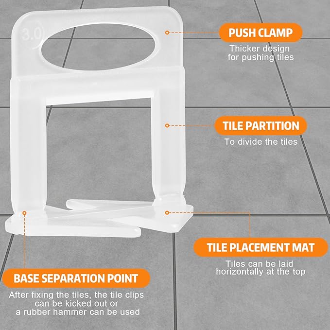 DGSL Tile Leveling System, 3500-Piece Tile Spacers Clips 1/8 Inch Tile Tools - Image 5