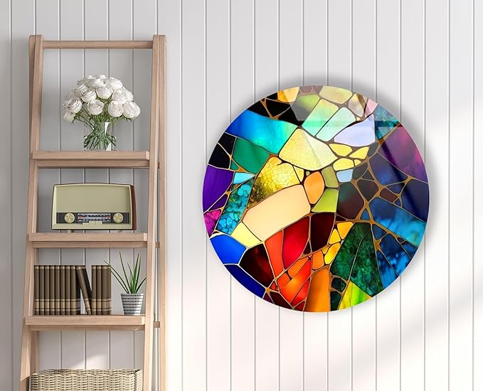 My Photostation.com 27.5'' Diameter Multicolor Round Stained Glass Wall Art - Image 6