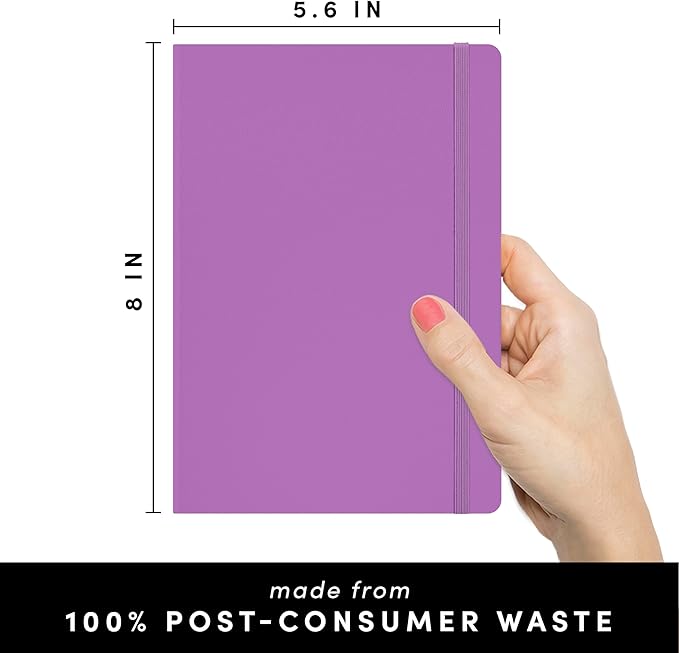 PAPERAGE Recycled Lined Journal Notebook, 160 Pages, Medium 5.6 in x 8 in - Image 2