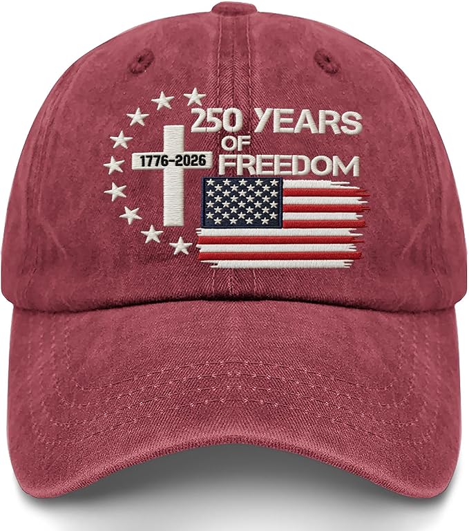 US 250th Anniversary Hat, Patriotic Embroidered Cap, 1776-2026 Freedom Celebration, 250 Years American History Gift Patriots