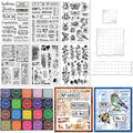 29 Pcs Acrylic Stamps for Crafting Card Making Supplies Set Include 3 Acrylic by GLASSWINDS