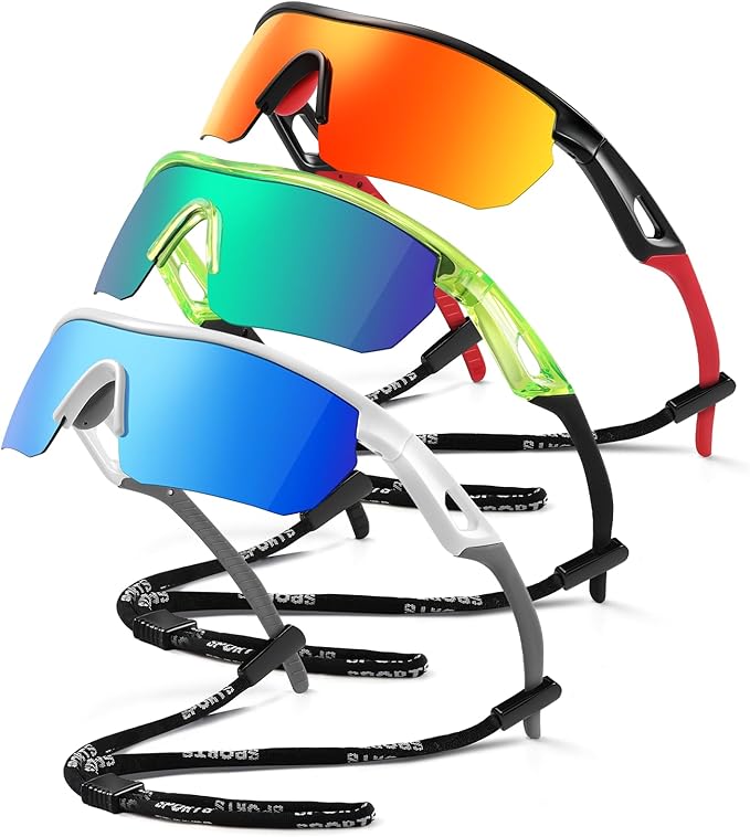 Kids Sunglasses Youth Baseball Sunglasses for Boys Girls 3-12 Polarized Softball Sports Goggles UV Protection