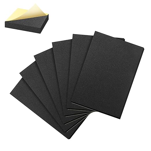 6 Pcs Adhesive Padding, 12in X 8in X 1/2in Closed Cell Foam Sheet, Anti-Slip by fififo