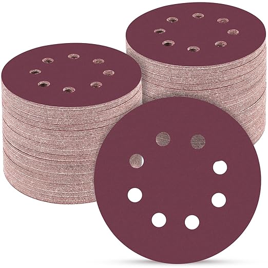 100 PCS 5 Inch Sanding Discs 2000 Grit, Round Hook and Loop Sandpaper by POTUINOM