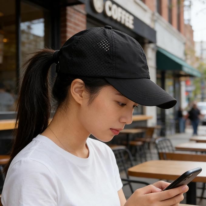 Womens Quick-Drying Criss-Cross Baseball-Cap Lightweight-Golf-Sport-Hat Ponytail-Sun-Hat Summer Medium