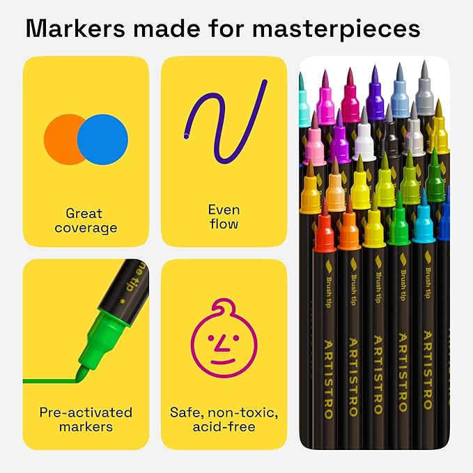 ARTISTRO 24 Dual-Tip Fabric Markers - Image 4