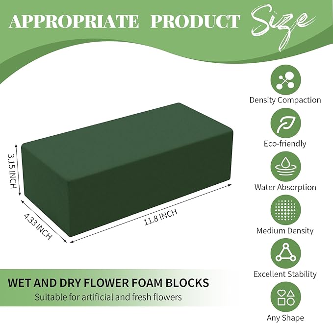 Aktor 8 Pcs Floral Foam Blocks for Fresh & Artificial Flower Arrangement - Image 2
