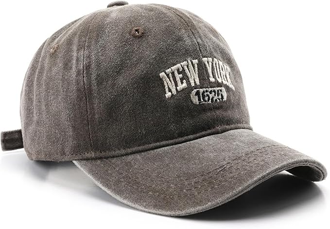 New York Hat Washed Baseball Cap Unisex Sun Hat Adjustable Trucker Cap