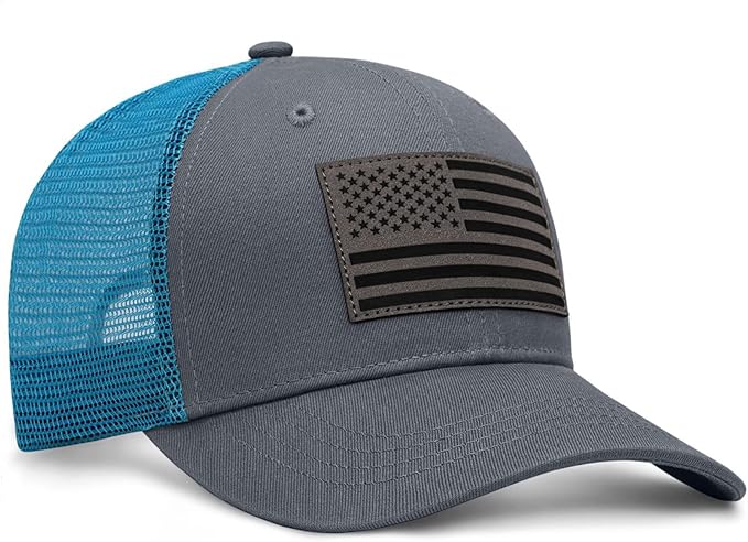 American Flag Trucker Hat - Snapback Hats for Men Women Baseball Cap - Breathable Mesh & Adjustable Fit for Casual Wear