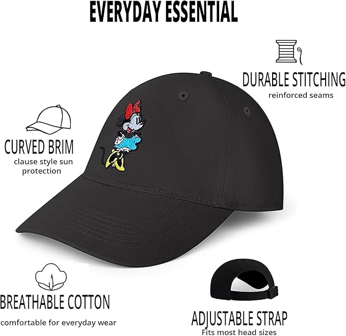 Disney Adult Baseball Cap, Minnie Mouse Adjustable Dad Hat