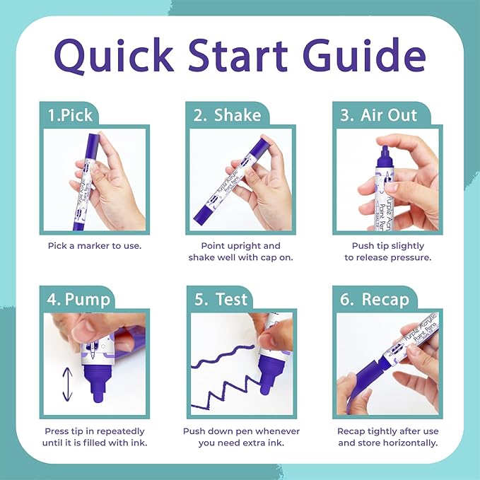 4 Dual Tip Purple Paint Pen Metallic - Image 4