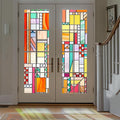 3D Stained Glass Window Privacy Film, Heat Control UV Blocking Static Cling by OHTMERU