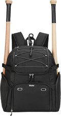 Baseball Backpack for Adult Large Capacity Softball Bat Bag with Shoe Compartment & Wet Pocket Baseball Bag with Fence Hook for 4 Bats & Equipment
