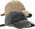 2 PCS Baseball Cap Golf Hat Washed-Cotton Plain Original Classic Cotton Vintage Adjustable Dad Hatsfor Men Women