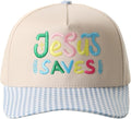 MIRMARU Two-Tone Vintage Canvas Trucker Hats for Men & Women, Adjustable Size Baseball Caps with Trendy Embroidered Design