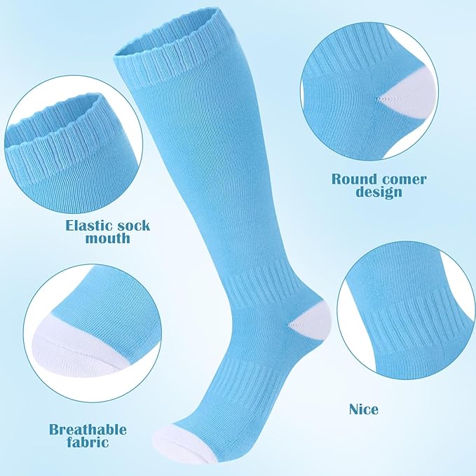 Haysandy 2 Pairs Baseball Softball Socks Athletic Soccer Football Sports Socks Over the Calf for Adult Men Women